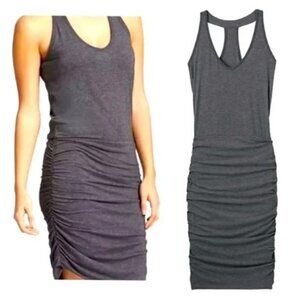 Racerback Ruched Tee Dress Grey